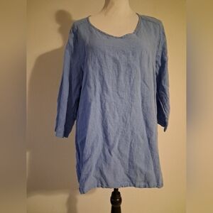 Flax Women's Blue Top Size Med